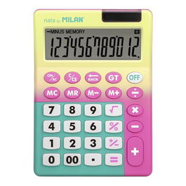 Calculadora Sobremesa Milan 12 Digitos Sunset Amarillo/Rosa Blister De 1