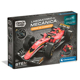 Clementoni 55672 Mechanics - Coche de Carreras, Kit de Construcción para Montar, Modelo Realista con Ruedas, Engranajes y Pistones con Movimiento, Para +8 Años