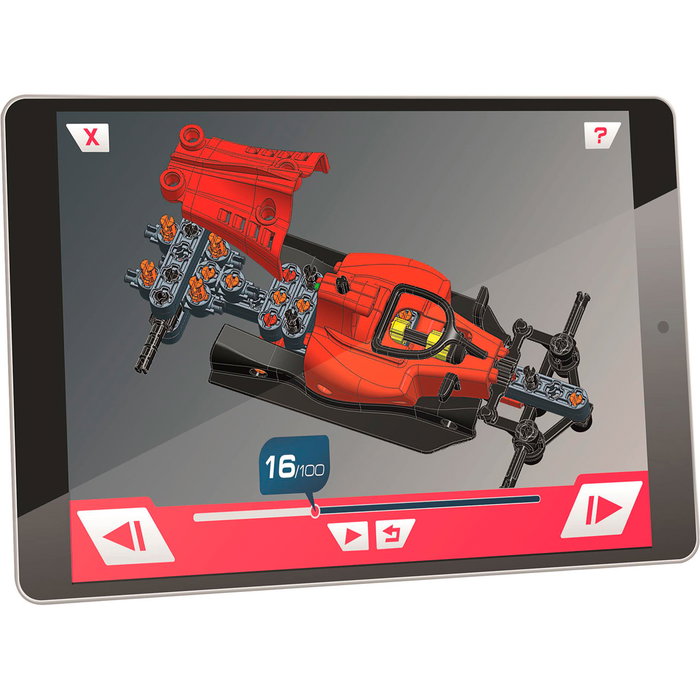 Clementoni 55672 Mechanics - Coche de Carreras, Kit de Construcción para Montar, Modelo Realista con Ruedas, Engranajes y Pistones con Movimiento, Para +8 Años