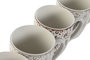 DKD Home Decor Juego de 4 Tazas de Porcelana Flores Beige y Marrón