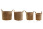 DKD Home Decor Cesta de Yute Marrón 38 x 41 x 38 cm Set de 4 Piezas Hecho a Mano Reciclable