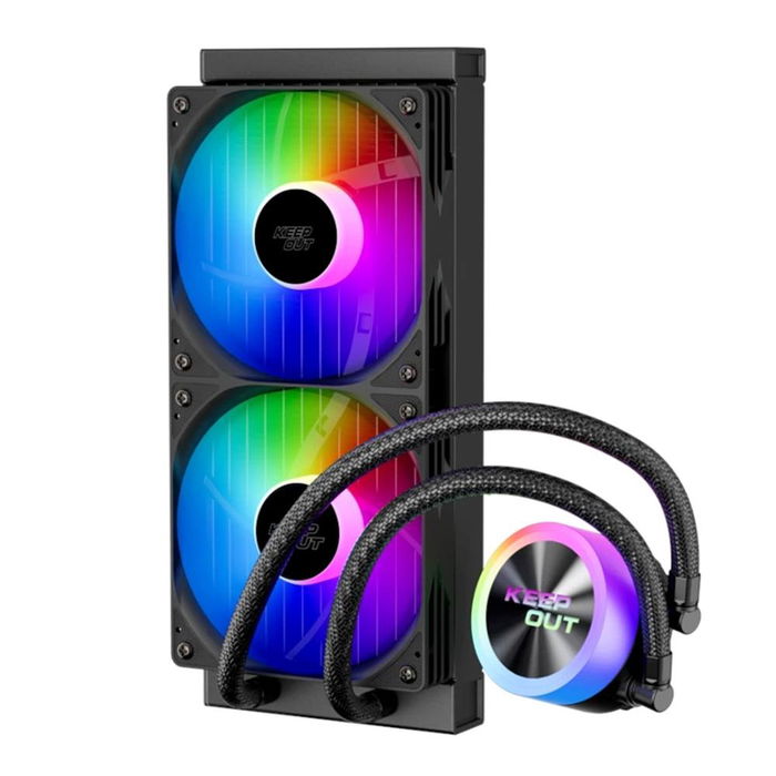 Keep Out Kit Refrigeración Líquida All-in-One ARGB XWC-240, 240 mm, Bomba PWM 3000 RPM, 2 Ventiladores 120 mm, Compatible Intel LGA1700/1200/115x y AMD AM5/AM4 Keep Out Kit Refrigeración Líquida All-in-One ARGB XWC-240, 240 mm, Bomba PWM 3000 RPM, 2 Ventiladores 120 mm, Compatible Intel LGA1700/1200/115x y AMD AM5/AM4