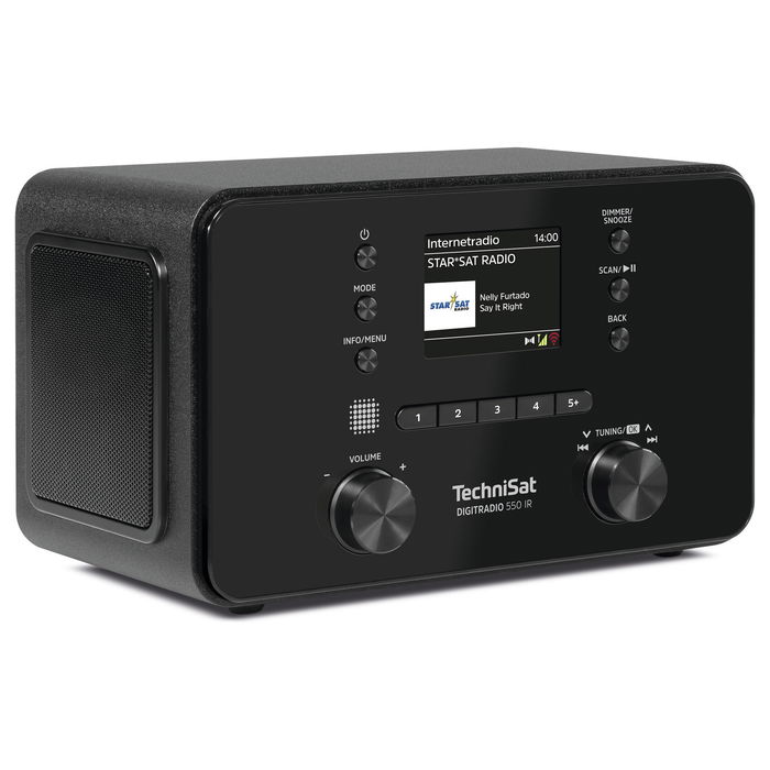 TechniSat DigitRadio 550 IR - Radio Digital Personal con DAB+/FM, Wi-Fi, Bluetooth 5.2, Pantalla TFT 2.4", Altavoces, USB, Negro