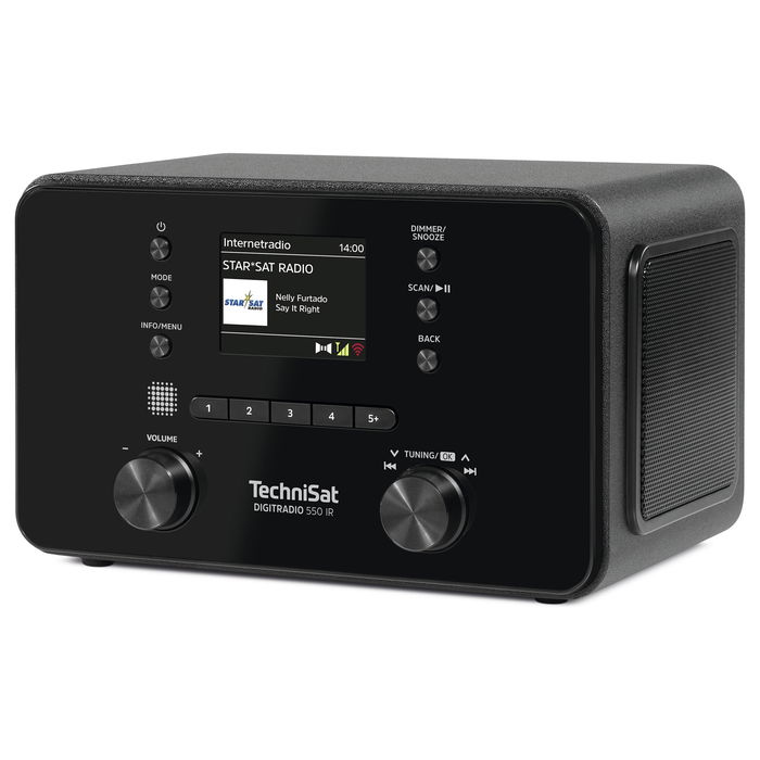TechniSat DigitRadio 550 IR - Radio Digital Personal con DAB+/FM, Wi-Fi, Bluetooth 5.2, Pantalla TFT 2.4", Altavoces, USB, Negro
