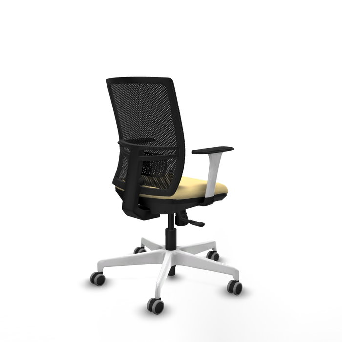 PIQUERAS Y CRESPO Silla de oficina Yunquera con mecanismo Sincro, Crema y Negro PIQUERAS Y CRESPO Silla de oficina Yunquera con mecanismo Sincro, Crema y Negro