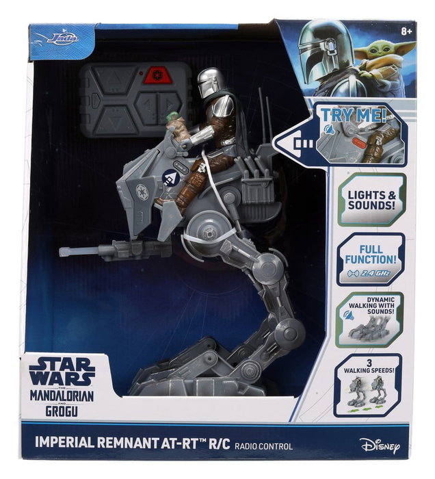 Jada Toys Star Wars Imperial Remnant AT-RT con El Mandaloriano y Grogu
