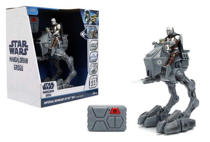 Jada Toys Star Wars Imperial Remnant AT-RT con El Mandaloriano y Grogu