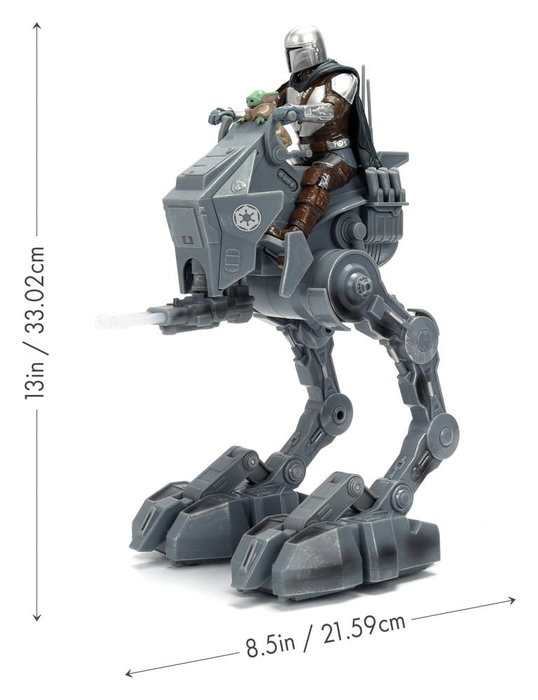 Jada Toys Star Wars Imperial Remnant AT-RT con El Mandaloriano y Grogu