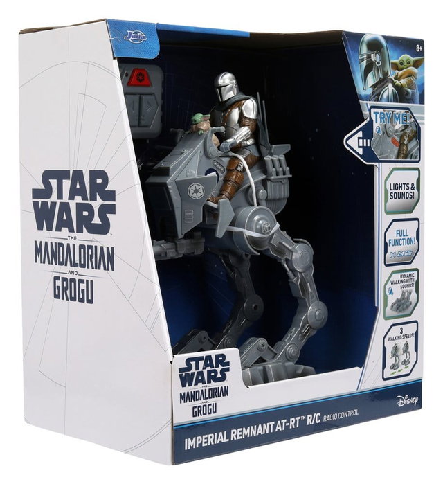 Jada Toys Star Wars Imperial Remnant AT-RT con El Mandaloriano y Grogu