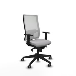 PIQUERAS Y CRESPO Silla de oficina Horna con mecanismo Sincro, Gris claro y Blanco