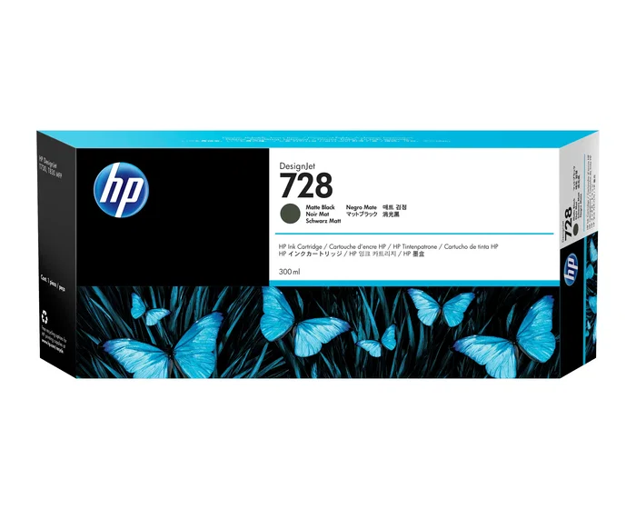 HP Cartucho de tinta DesignJet 728 Negro Mate 300 ml (F9J68A)