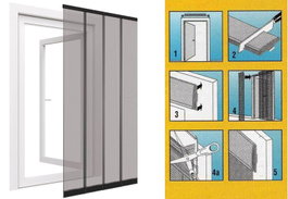SIFER Cortina Mosquitera de Fibra de Vidrio Gris 120 x 240 cm