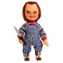 MEZCO TOYZ Muñeco Chucky El Muñeco Diabólico con Sonido y Frases, Figura de Acción de 38cm en PVC con Ropa Real y 7 Puntos de Articulación