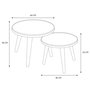 Home Deco Factory Juego de 2 Mesas Nido Lounge Grande d.60cm x h.40cm Pequeña d.40cm x h.33cm Madera Patas Negras Ribete Dorado