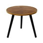 Home Deco Factory Juego de 2 Mesas Nido Lounge Grande d.60cm x h.40cm Pequeña d.40cm x h.33cm Madera Patas Negras Ribete Dorado