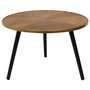 Home Deco Factory Juego de 2 Mesas Nido Lounge Grande d.60cm x h.40cm Pequeña d.40cm x h.33cm Madera Patas Negras Ribete Dorado