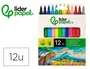 Liderpapel Rotulador Slim Caja 12 Unidades Colores Surtidos Punta Fina 2 mm Tinta Base Agua Lavable
