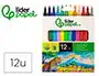 Liderpapel Rotulador Slim Caja 12 Unidades Colores Surtidos Punta Fina 2 mm Tinta Base Agua Lavable