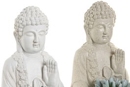 DKD Home Decor Planta Oriental Blanco Crema Resina y Pe 11.5 x 20 x 13 cm (4 Unidades)