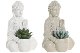 DKD Home Decor Set de Plantas Decorativas de Resina y PE, Surtido de 2 Colores