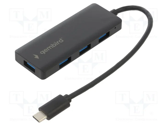 GEMBIRD UHB-CM-U3P4-02 Replicador de puertos y base para portátil USB 3.2 Gen 1 Type-C Negro