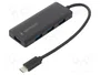GEMBIRD UHB-CM-U3P4-02 Replicador de puertos y base para portátil USB 3.2 Gen 1 Type-C Negro