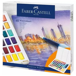 Faber-Castell Estuche de Acuarelas Creative Studio con 48 Pastillas Multicolor