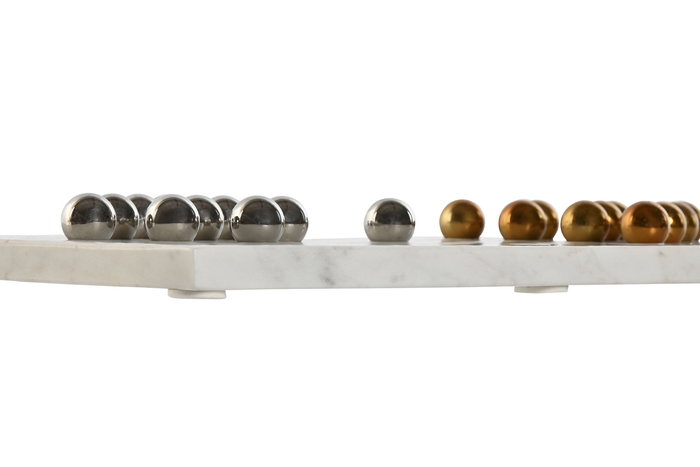 DKD Home Decor Juego Moderno Dorado Plateado Piedra Inox 20 x 2 x 35 cm