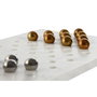 DKD Home Decor Juego Piedra Inox Solitario Dorado y Plateado 35x20x2 cm