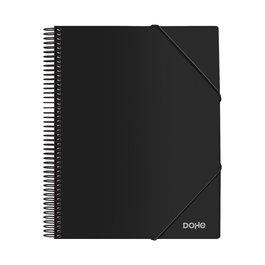 DOHE Carpeta Tarifario con 30 Fundas, Espiral PP Opaco, Negro