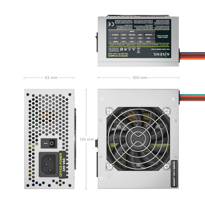 Aisens Fuente de Alimentación SFX 500W Plata