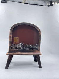 DKD Home Decor Chimenea Navidad Alpina Negro 15 x 41 x 31 cm