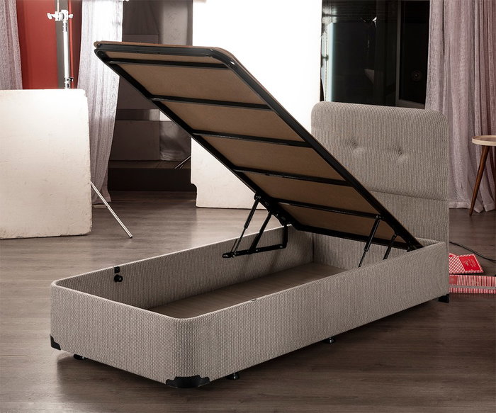 Hanah Home Somier Individual Luna 90x190cm Beige Ortopédico Confort Somier de Acero Soporte Firme