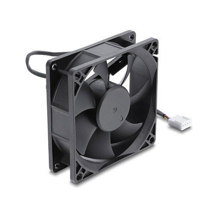 DeLOCK Ventilador axial 48 V DC, 80 x 80 x 25 mm con conector PWM de 4 pines, negro