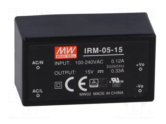 MEAN WELL IRM-05-15 Convertidor AC/DC 4,95W 15V DC