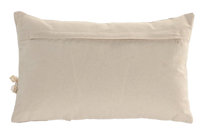 DKD Home Decor Cojín de Algodón Hecho a Mano Beige 50x30 cm