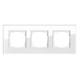 GIRA Esprit Marco 3-fach con Cristal Blanco, Sin Tornillos, 95 x 236.8 x 9.85 mm, Ventana 55x55 mm