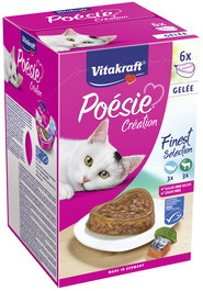 Vitakraft Poesie Multipack Gelatina para Gatos 6x85gr Sabor Salmón y Carne de Caza