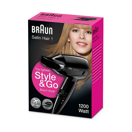 Braun Secador de pelo Style&Go HD130 1200W Negro