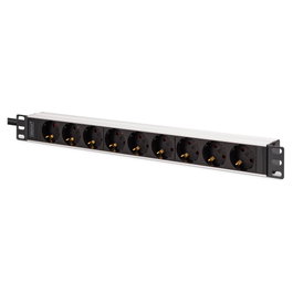 Digitus Regleta de enchufes 9 salidas 19 pulgadas Aluminio 2m Negro