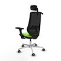 PIQUERAS Y CRESPO Silla de oficina Mardos con mecanismo Sincro/Traslack, brazos 3D y cabecero 2D, Pistacho/Negro