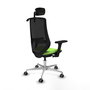 PIQUERAS Y CRESPO Silla de oficina Mardos con mecanismo Sincro/Traslack, brazos 3D y cabecero 2D, Pistacho/Negro