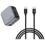Verbatim Mini GaN Charger 65W con Pantalla TFT (2xUSB-C + 1xUSB-A)