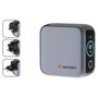 Verbatim Mini GaN Charger 65W con Pantalla TFT (2xUSB-C + 1xUSB-A)