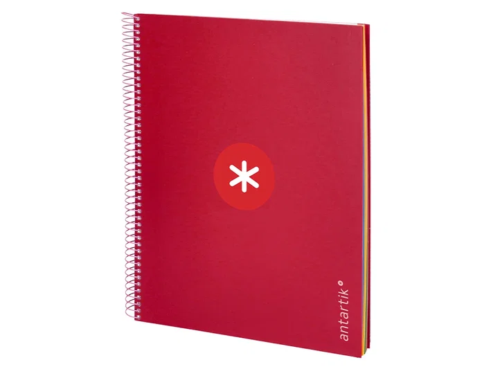 Antartik Cuaderno espiral A4 120h tapa forrada color frambuesa Antartik Cuaderno espiral A4 120h tapa forrada color frambuesa