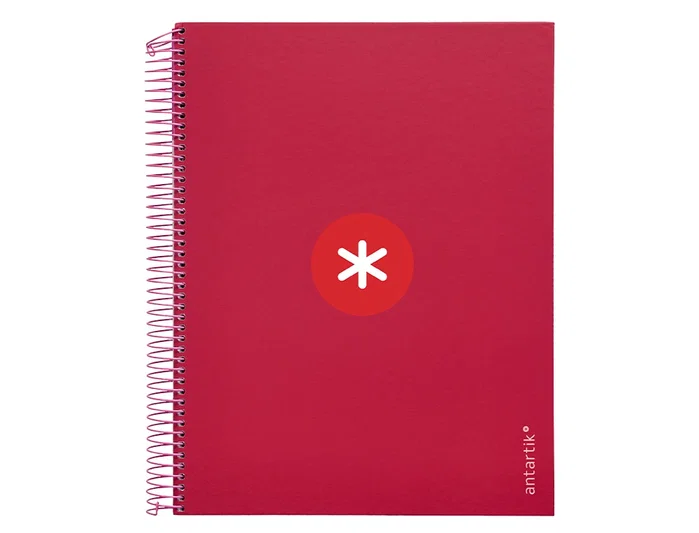 Antartik Cuaderno espiral A4 120h tapa forrada color frambuesa Antartik Cuaderno espiral A4 120h tapa forrada color frambuesa