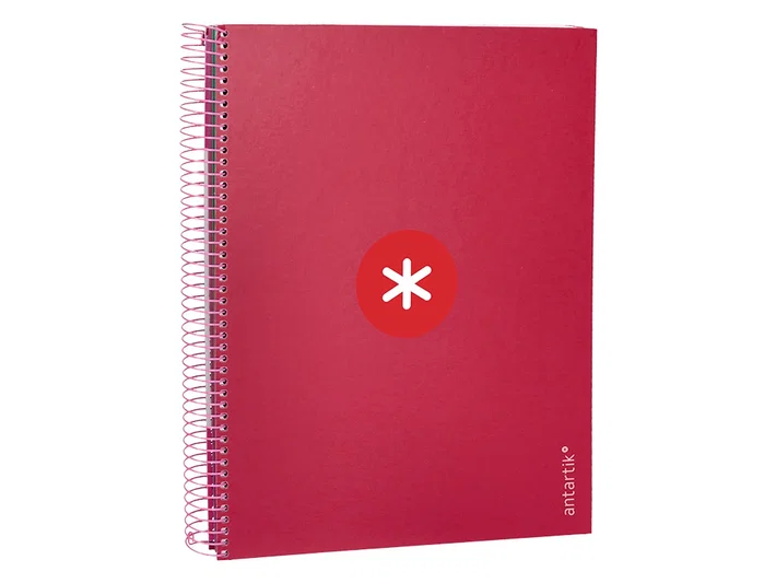 Antartik Cuaderno espiral A4 120h tapa forrada color frambuesa Antartik Cuaderno espiral A4 120h tapa forrada color frambuesa
