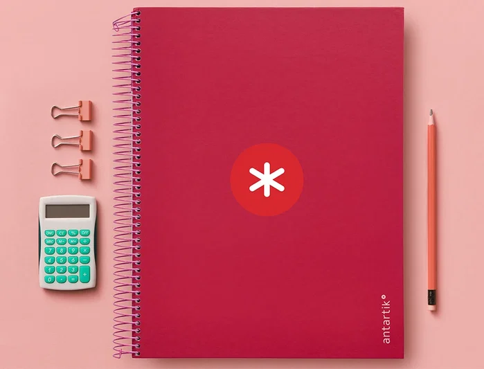 Antartik Cuaderno espiral A4 120h tapa forrada color frambuesa Antartik Cuaderno espiral A4 120h tapa forrada color frambuesa