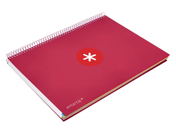 Antartik Cuaderno espiral A4 120h tapa forrada color frambuesa Antartik Cuaderno espiral A4 120h tapa forrada color frambuesa