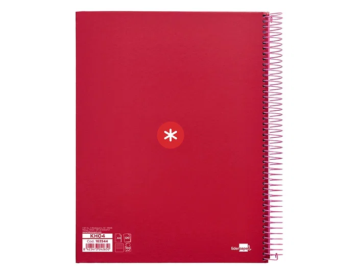 Antartik Cuaderno espiral A4 120h tapa forrada color frambuesa Antartik Cuaderno espiral A4 120h tapa forrada color frambuesa